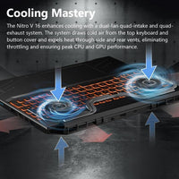 Acer Nitro V Laptop Gaming | Ryzen 7 8845HS | RTX 4060 GPU | 16" IPS 165Hz Display | 16GB DDR5 | 1TB SSD | Wi-Fi