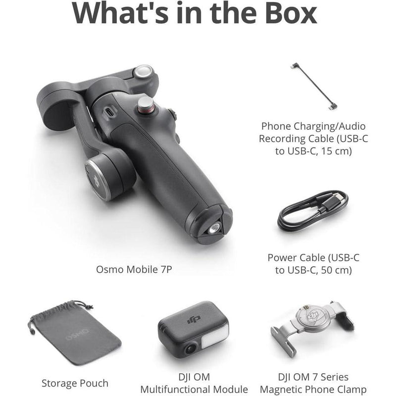 DJI Osmo Mobile 7P Estabilizador Gimbal para iPhone y Android con seguimiento, extensión, trípode y carga