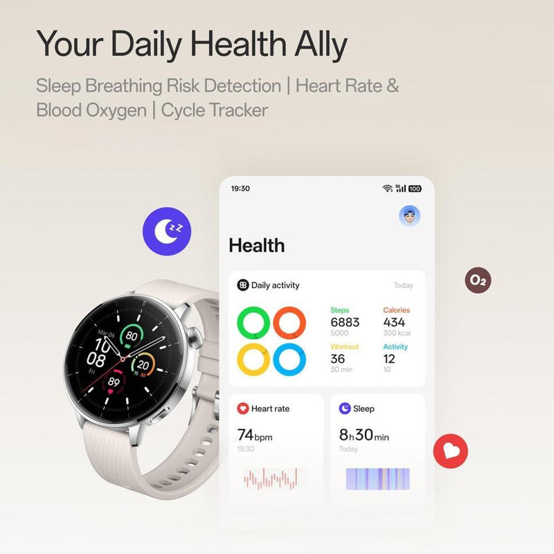 Oneplus Watch 3 43mm Acero Plateado, Pantalla Redonda, Wearos, 32gb Almacenamiento
