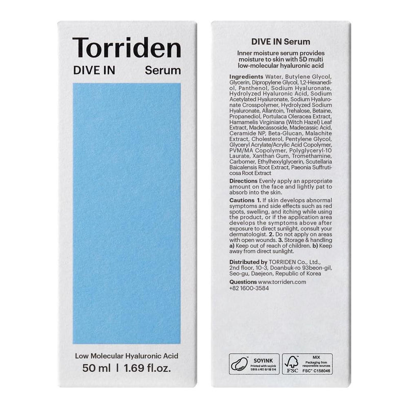 Torriden Suero Facial Hidratante Con Ácido Hialurónico 50ml