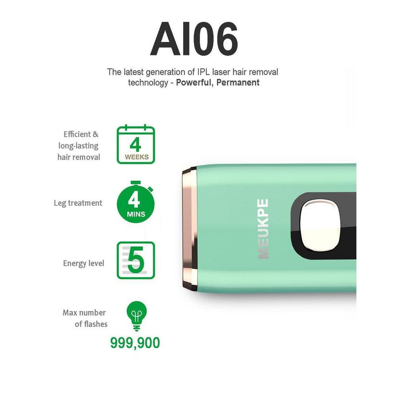Dispositivo actualizado de depilación láser IPL para uso en casa con 999,900 destellos, para cuerpo completo, color verde