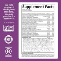 Garden of Life Multivitamínico orgánico para mujer - Suplemento diario completo con hierro, biotina, vegano, salud de piel, pelo y uñas
