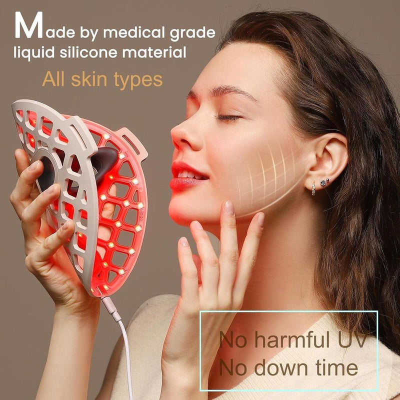 Máscara LED de belleza con terapia de luz roja e infrarroja para arrugas, luz azul para acné y tecnología de longitud de onda múltiple