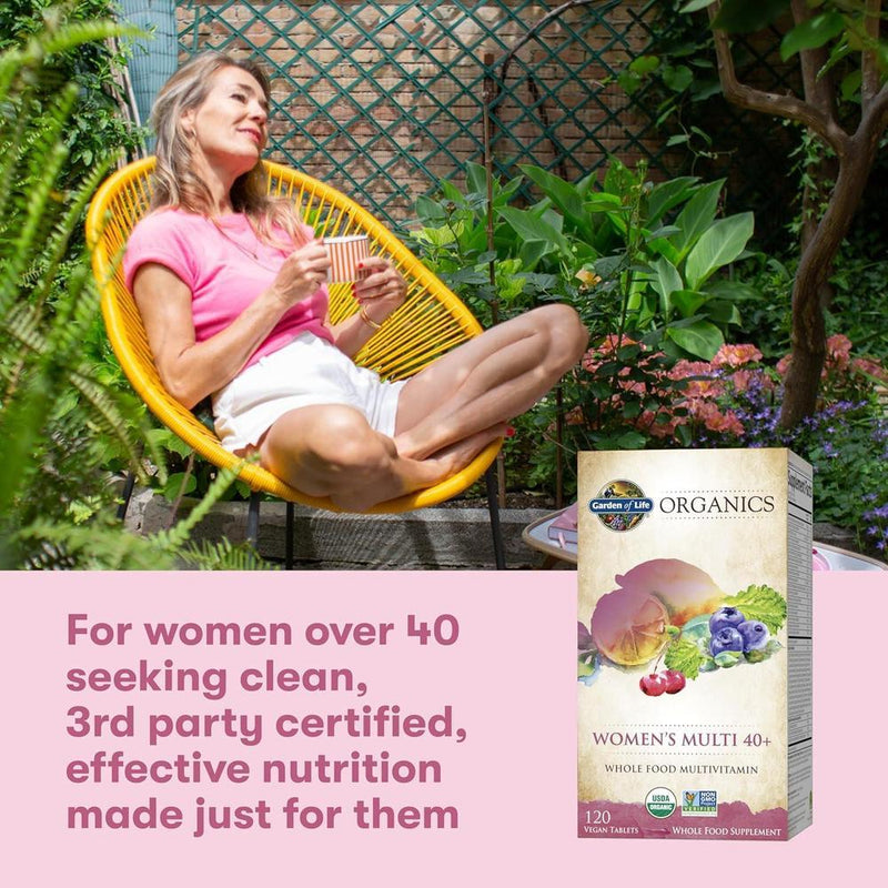 Garden of Life Multivitaminas para Mujeres Mayores de 40, Apoyo a la Salud Hormonal y del Seno, Orgánicas y Veganas