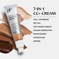 IT Cosmetics CC+ Cream: Base de Cobertura Completa con SPF 50+ y Suero Hidratante Antienvejecimiento