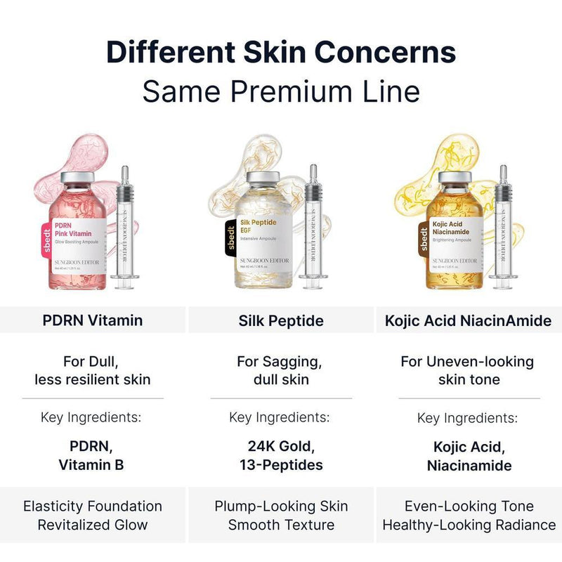 Ampolla intensiva Glow PDRN con péptidos de cobre y vitamina B12, colágeno y ácido hialurónico para el cuidado facial coreano