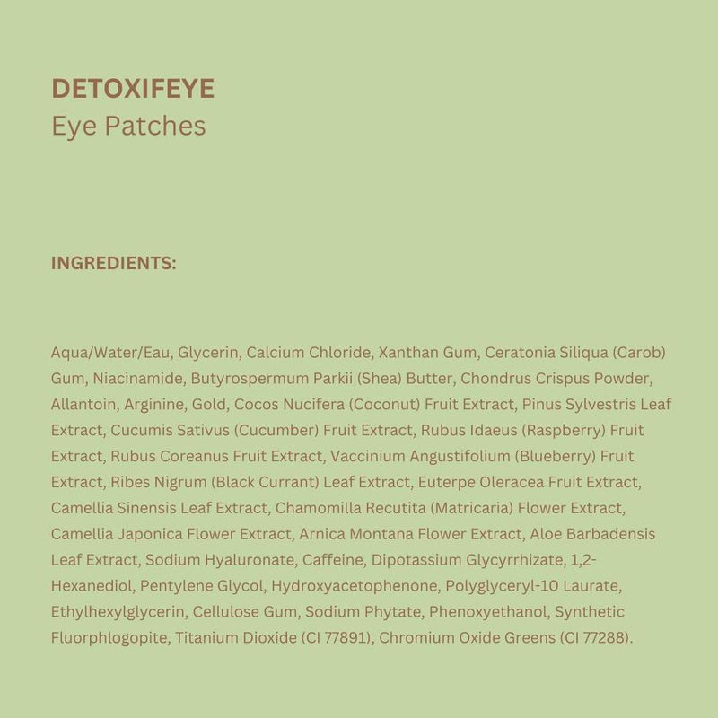 Pixi Detoxifeye Parches Hidrogel Ojos Ácido Hialurónico Y Cafeína, Pepino 60 Parches