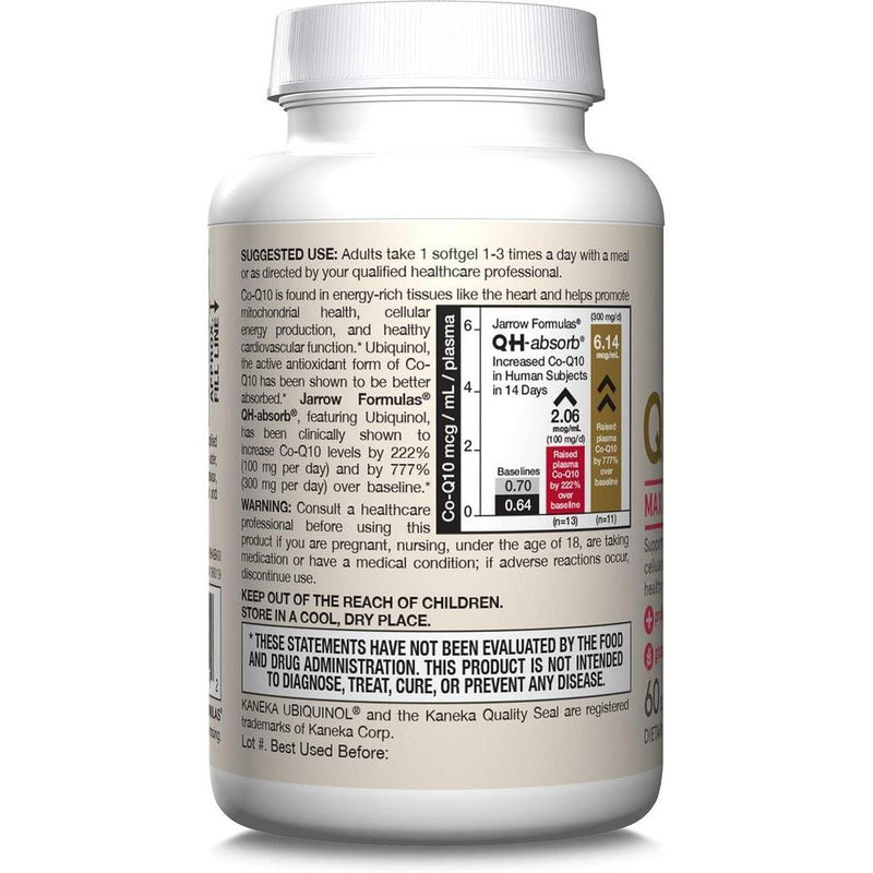 Suplemento QH en gomitas de Jarrow Formulas con alta absorción, apoyo energético y antioxidante para salud cardiovascular
