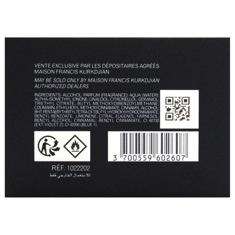 Maison Francis Kurkdjian Eau De Parfum Oud Satin Mood Spray, Aroma Ámbar y Vainilla