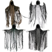 JOYIN Paquete de 4 fantasmas colgantes sin rostro para Halloween, ideal para exteriores y fiestas temáticas