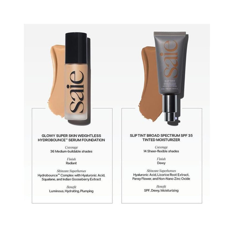 Saie Slip Tint Hidratante con Color SPF 35 - Cobertura Ligera 40ml
