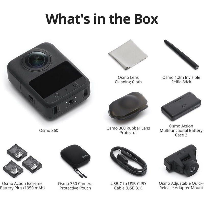 DJI Osmo 360 Adventure Combo, cámara 360 con imagen avanzada, duración extendida, video 8K y Boost, ideal para deportes y vlogs