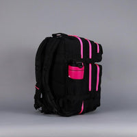 WOLFpak Mochila para portátil 45L rosa neón, táctica y resistente al agua, con parches personalizables y apertura de 180 grados