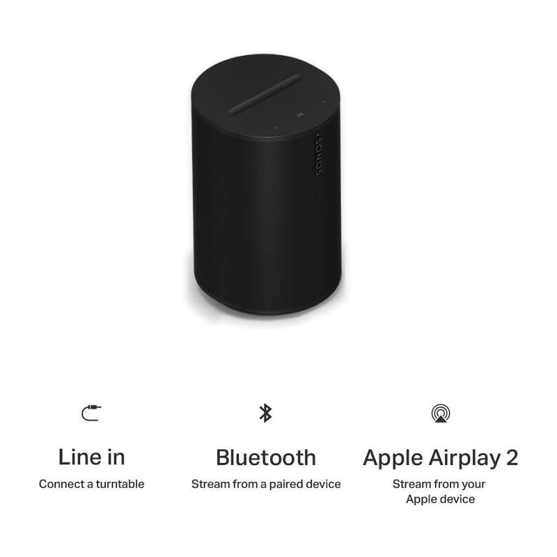 Sonos Era 100 SL - Altavoz compacto sin micrófono, con conectividad WiFi y Bluetooth, color negro