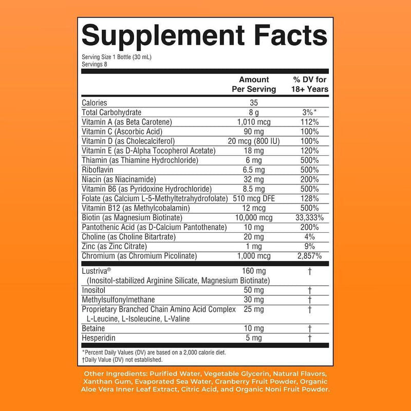 Multivitamínico líquido MaryRuth's con Biotina 10000mcg para el crecimiento del cabello, probado clínicamente en mujeres