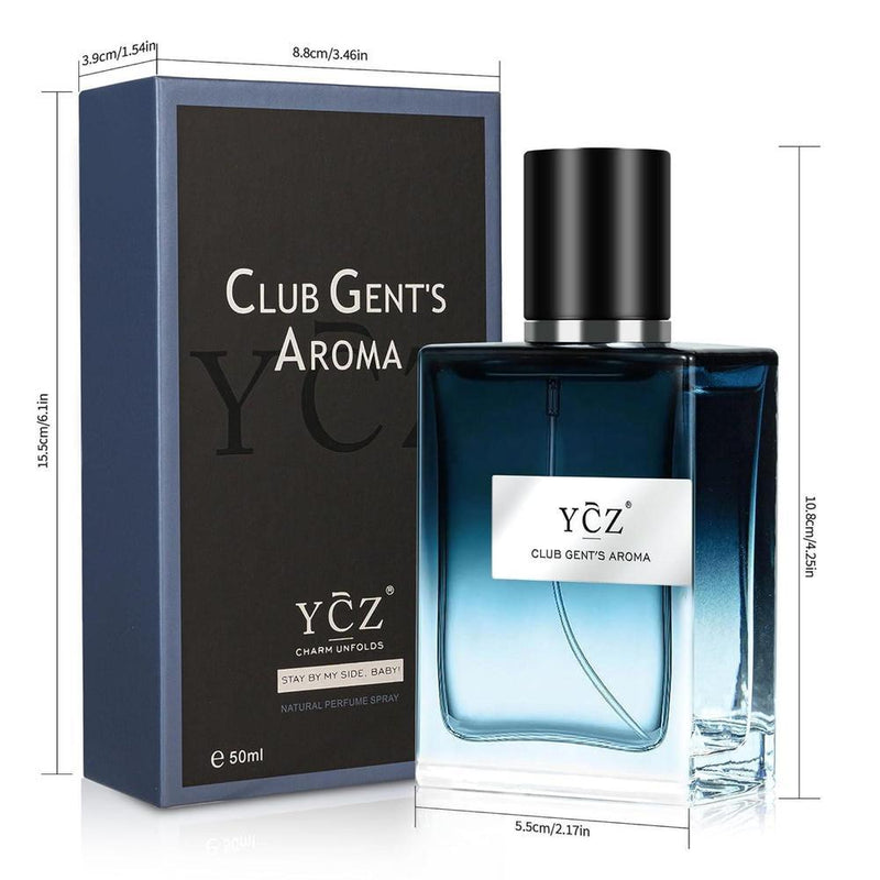 Ycz Club Perfume para hombres, fragancia esencial de larga duración con notas aromáticas amaderadas de aldehído