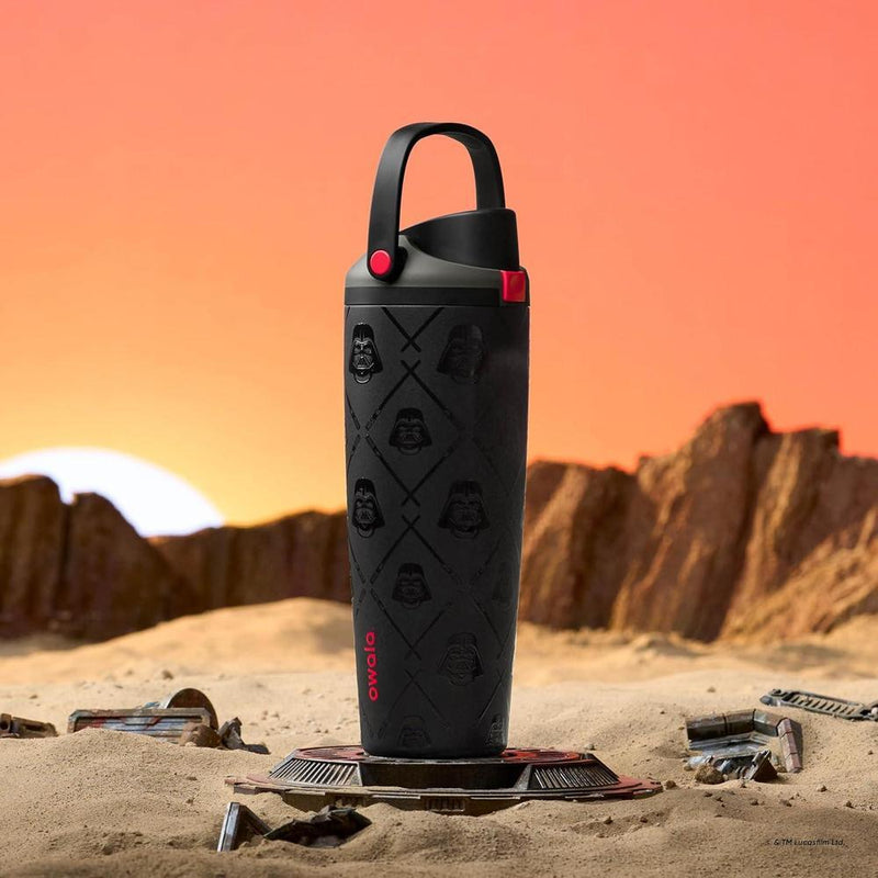 Owala Star Wars FreeSip Sway Botella de Agua Aislada Acero Inoxidable, Boquilla Bidireccional, Popote Integrado, Asa de Cubo, Sin BPA