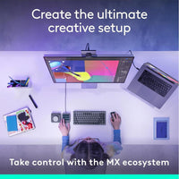 Consola Creativa Logitech MX con 9 teclas LCD personalizables, dial de control, incluye membresía Adobe Cloud 3 meses