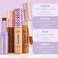 Corrector Tarte Shape Tape Acabado Mate Cobertura Completa 29N Luz-Medio