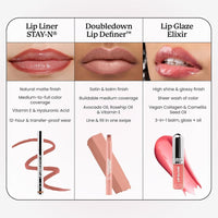 Sacheu Lip Liner STAY-N Peel Off Tinte labial resistente al agua, con ácido hialurónico y vitamina E, mate, vegano y libre de crueldad