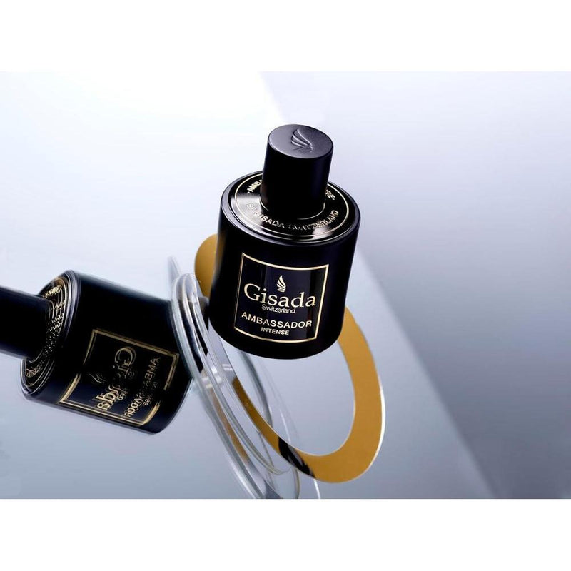 Gisada Ambassador Intense para hombres, perfume con aroma fuerte y masculino, notas cítricas y orientales hecho en Suiza