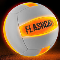Pelota de voleibol iluminada que brilla en la oscuridad