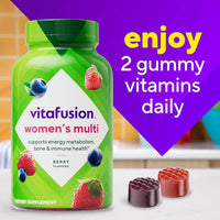Vitaminas en Goma para Mujeres Vitafusion - Multivitaminas con Sabor a Bayas para Energía, Huesos e Inmunidad