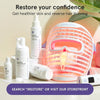 Máscara facial LED iRestore con terapia de luz roja, azul e infrarroja. Rejuvenece la piel y reduce arrugas, líneas finas y manchas oscuras
