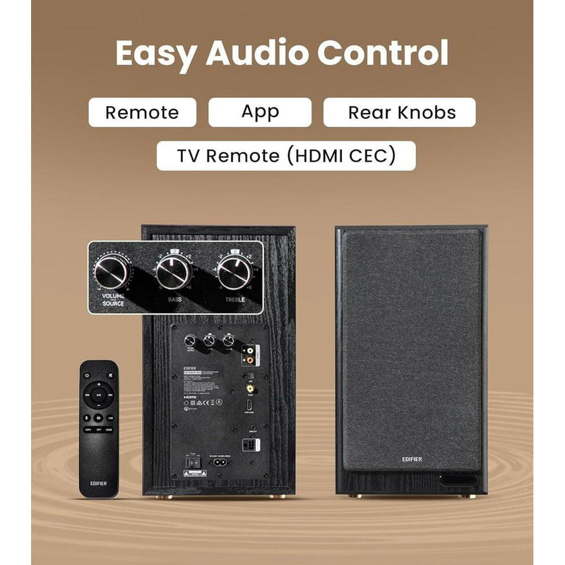 Altavoces Edifier R2750DB MKII de 3 vías con Bluetooth 6.0, HDMI y alta resolución para audio en el hogar