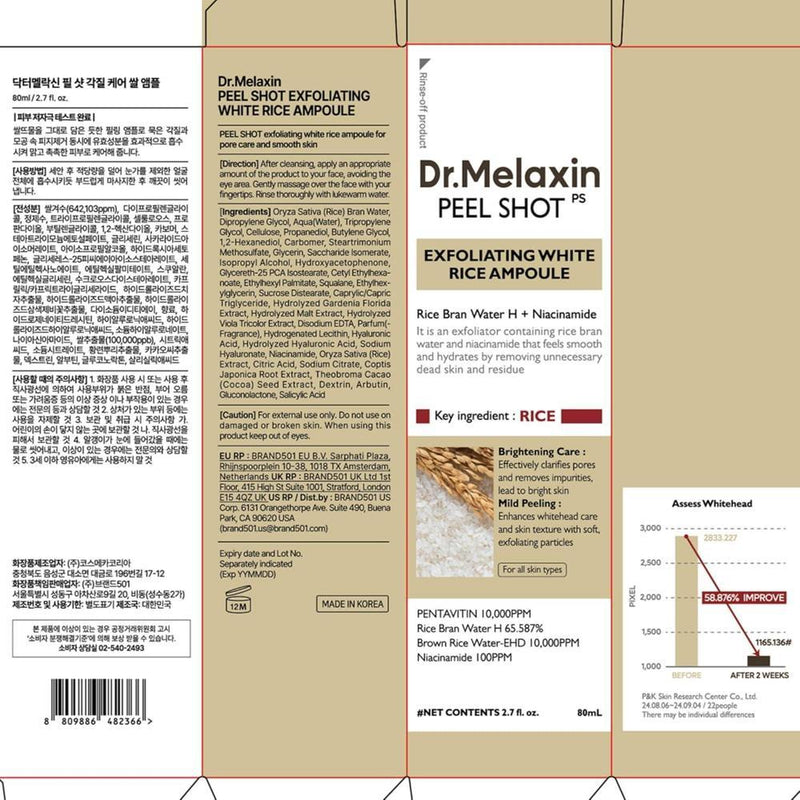 Dr.Melaxin Ampolla Exfoliante Suave AHA BHA Niacinamida 80ml