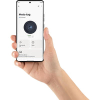 Motorola Moto Tag rastreador de artículos personales con Bluetooth, UWB, y cifrado seguro. Paquete de 4