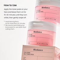 Biodance Almohadillas de tóner de gel de colágeno para minimizar poros y mejorar elasticidad, adecuado para piel sensible