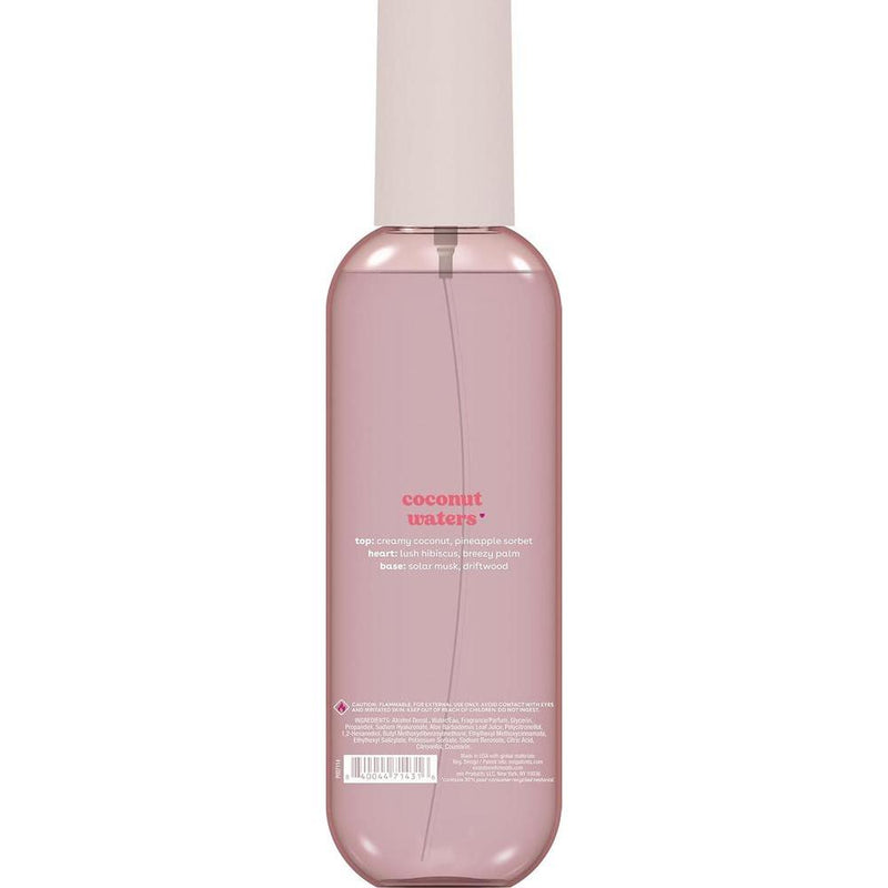 Spray corporal y capilar de coco, hidratante, vegano, con ácido hialurónico y glicerina. Libre de crueldad y fragancia de larga duración