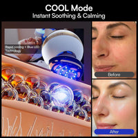 Dispositivo facial microcorriente 8 en 1 INIA SPHERA con luz roja, tratamiento térmico y modos personalizados para cuidado en casa