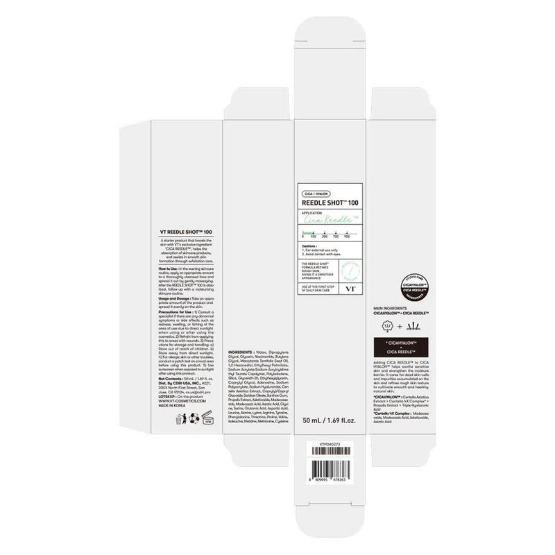 Vt Cosmetics Suero Microneedling Cica Reedle Shot 100 Exfoliación Poros 50ml