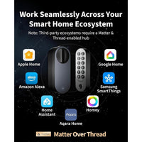 Aqara Smart Lock U200 con teclado, cerradura sin llave por huella digital, compatible Apple Home con batería recargable