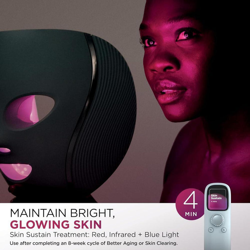 Mascarilla facial LED Shark CryoGlow con enfriamiento ocular, antienvejecimiento y reparación de imperfecciones, USB-C y control remoto