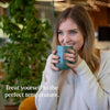 Ember Taza inteligente con control de temperatura, calentador de café controlado por aplicación y recargable con pantalla LED, verde salvia