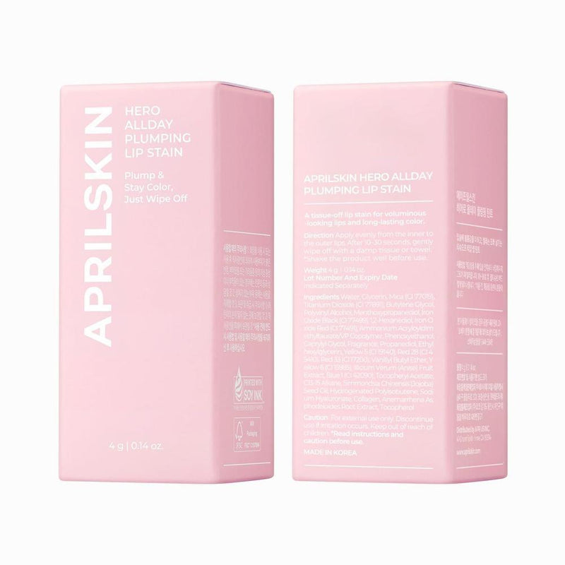 APRILSKIN Hero All Day Plumping Lip Stain Rosa de larga duración con efectos voluminizadores e hidratantes