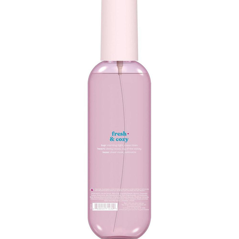eos Spray corporal de cachemira, fresco y acogedor. Hidratante, vegano, libre de crueldad. Con ácido hialurónico y glicerina