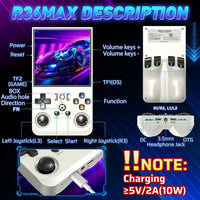 Consola de juegos retro portátil R36MAX con pantalla IPS HD, CPU 1.5 GHz y batería 4000 mAh, soporte para emuladores