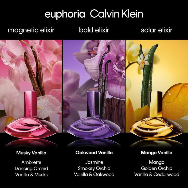 Calvin Klein Euphoria Bold Elixir Parfum Intense, perfume para mujer con jazmín, orquídea ahumada, vainilla y roble