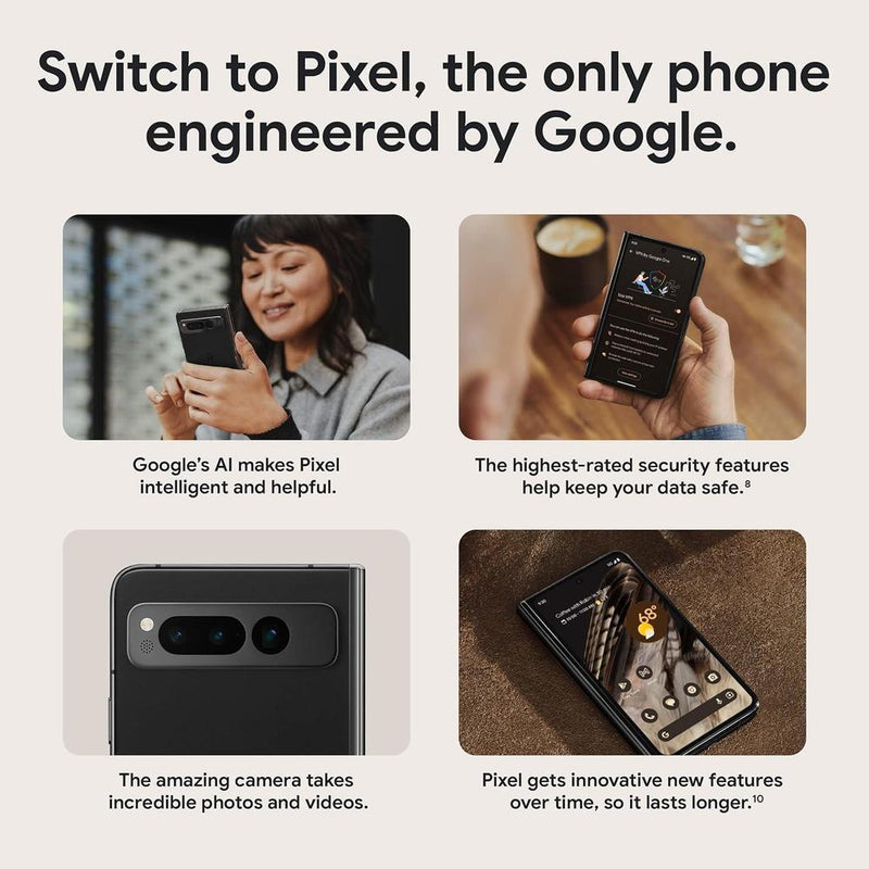 Google Pixel Fold - Smartphone Android 5G desbloqueado con lente teleobjetivo, ultraancha y batería de larga duración