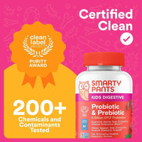 Gomitas SmartyPants Probiotic + Inmunidad para niños, apoya digestión y sistema inmune, sabor fresa, 60 piezas