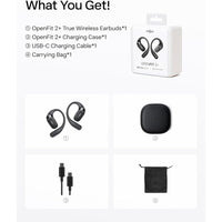 Shokz Auriculares De Oreja Abierta Openfit 2+, 48H Reproducción, IP55 Resistente Al Agua, Negro