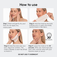 Máscara de elevación MAREE V Line con oro de 24k, colágeno profundo para mujeres, reafirma cuello y mandíbula con retinol y ácido hialurónico