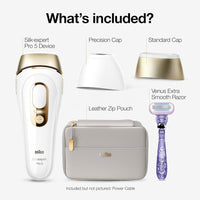 Braun IPL Silk Expert Pro5, dispositivo de depilación láser permanente para mujeres y hombres, con accesorios, maquinilla Venus y estuche