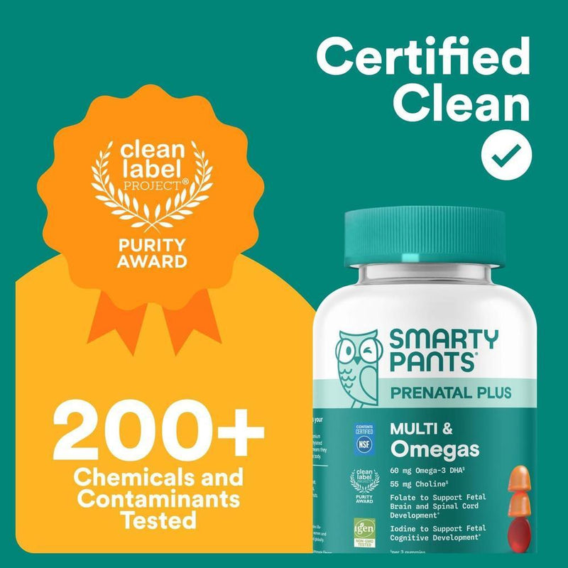SmartyPants Gomitas prenatales multivitamínicas con Omega 3 DHA/EPA, biotina, vitaminas D3, B12, A, K y zinc