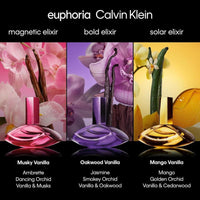 Calvin Klein Euphoria Bold Elixir Parfum Intense - Perfume Ambery para mujer con jazmín, orquídea ahumada, vainilla y roble