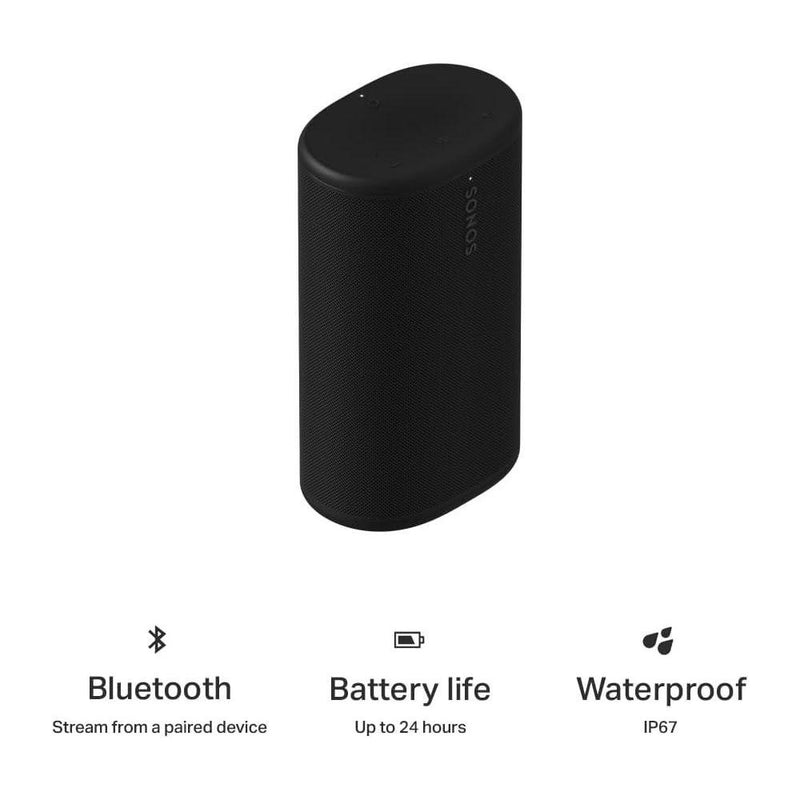 Sonos Play Altavoz Bluetooth portátil con WiFi y Alexa, batería de larga duración y resistente al agua, incluye base de carga